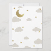 Love Moon and Back Glitter Star Clouds Baby shower Bedankkaart (Achterkant)