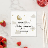 Love Moon and Back Glitter Star Clouds Baby shower Servet (Insitu)