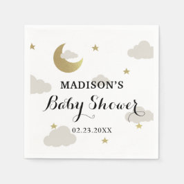 Love Moon and Back Glitter Star Clouds Baby shower Servet
