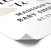 Love Moon and Back Star Clouds Baby shower Welkom Poster (Hoek)