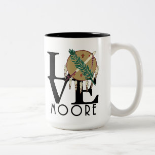 LOVE Moore Oklahoma 15oz Tweekleurige Koffiemok