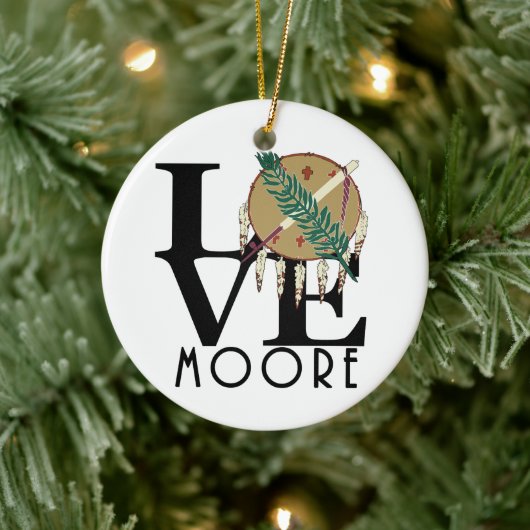 LOVE Moore Oklahoma Keramisch Ornament (Boom)
