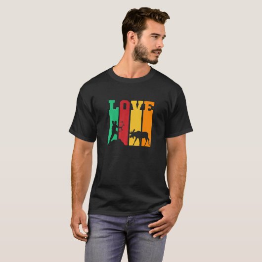 Love Moose Hunting Deer Elk Hunting T-shirt (Voorkant volledig)