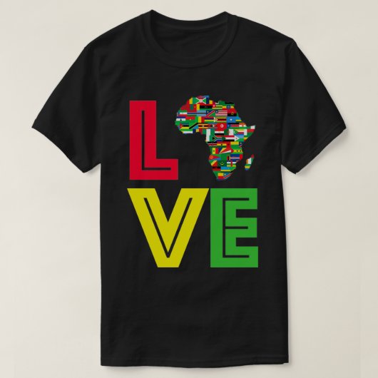 Love Motherland Africa Map T-shirt (Design voorkant)