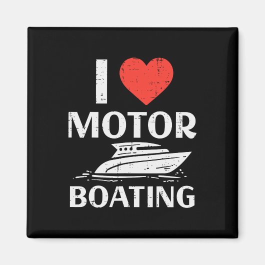 Love Motor Boating Grappige Motorboot Humor B Magneet (Voorkant)