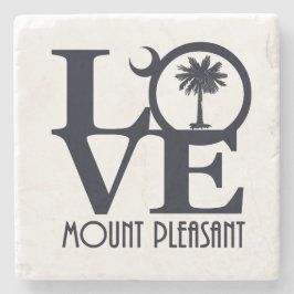 LOVE Mount Pleasant SC Stenen Onderzetter