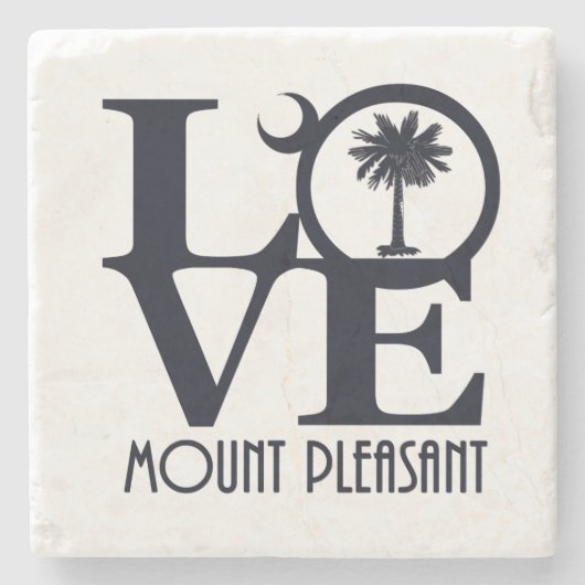 LOVE Mount Pleasant SC Stenen Onderzetter (Voorkant)