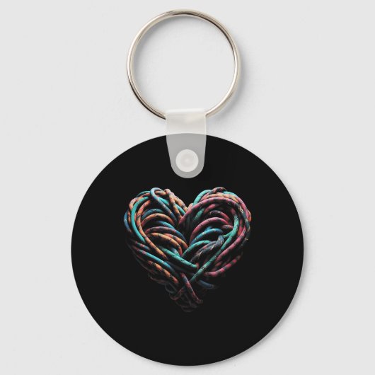 Love Mountain Climbing Rock Climber Heart Sleutelhanger (Voorkant)
