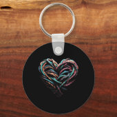 Love Mountain Climbing Rock Climber Heart Sleutelhanger (Voorkant)