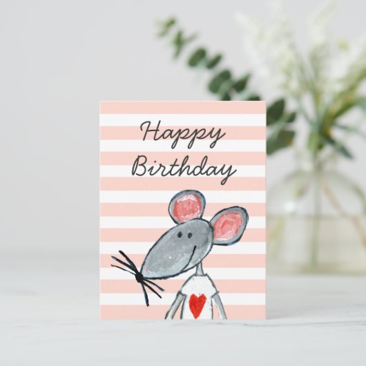 Love Mouse Briefkaart (Staand voorkant)