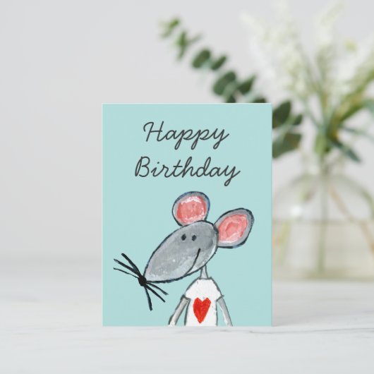 Love Mouse Briefkaart (Staand voorkant)