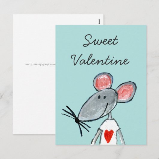 Love Mouse Feestdagenkaart (Voorkant / Achterkant)