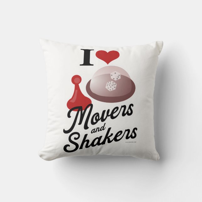 Love Movers And Shakers Retro Bordspel Slogan Kussen (Voorkant)