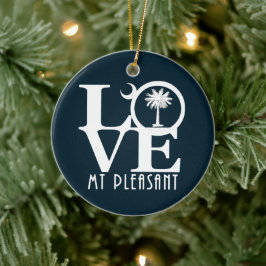 LOVE Mt Pleasant South Carolina Keramisch Ornament