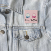 Love-Muffin Cupcakes Vierkante Button 5,1 Cm (In situ)