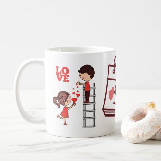 Love Mug, Valentine's Day Gift Coffee Mug  Koffiemok (Met donut)