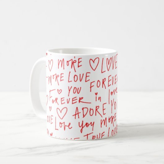 Love Mug, Valentine's Day Gift Coffee Mug Koffiemok (Voorkant links)
