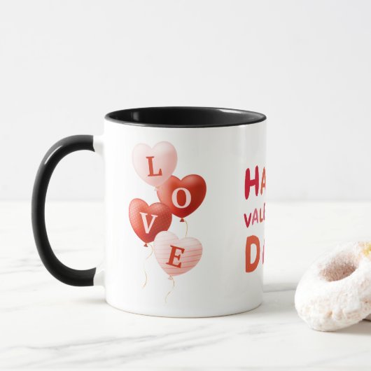 Love Mug, Valentine's Day Gift Coffee Mug  Mok (Met donut)