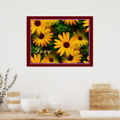 Love Multi Floral Poster (Keuken)