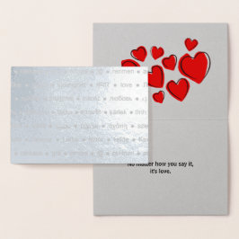LOVE Multi-Language Custom Text Real Folie Kaarten