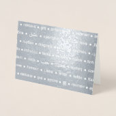 LOVE Multi-Language Custom Text Real Folie Kaarten (Voorkant)