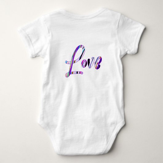 Love multicolor serif font text romper (Achterkant)