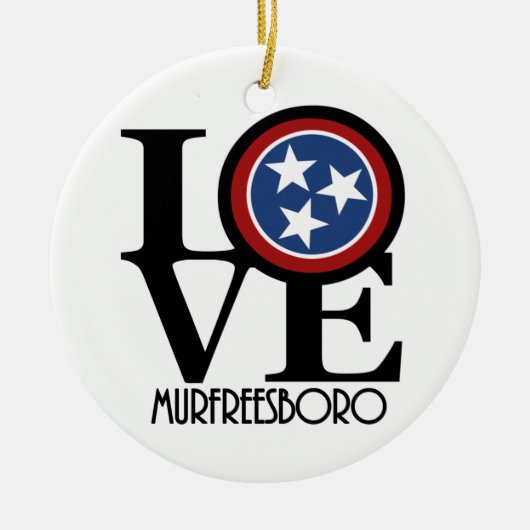 LOVE Murfreesboro Keramisch Ornament (Voorkant)