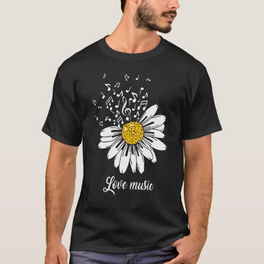 Love Music and Chrysanthemums T-shirt (Voorkant)