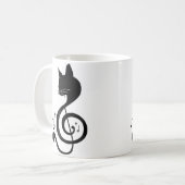 Love Music Cat Music Note Musical Note Pianist Pia Koffiemok (Voorkant links)
