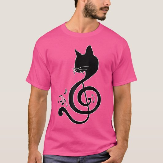 Love Music Cat Music Note Musical Note Pianist Pia T-shirt (Voorkant)