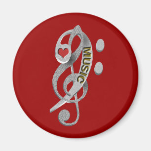 Love Music Clef Sculpture Magneet