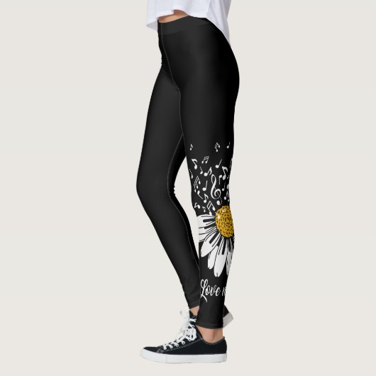 Love Music Daisy Flower Leggings (Links)