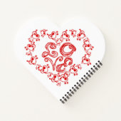 LOVE Music Heart Fabric Font Red Letters  Notitieboek (Achterkant)