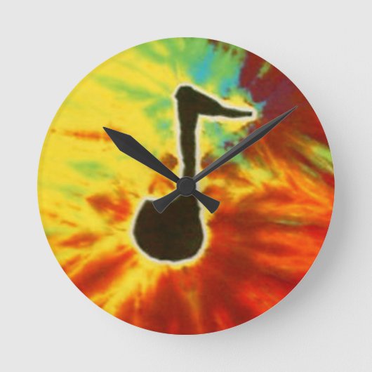 Love Music Note Tie Dye PhatDyes Ronde Klok (Voorkant)