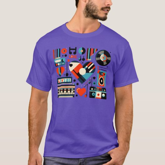 Love Music Ornament retro T-shirt (Voorkant)