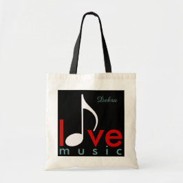 Love Music Persoonlijke-naam Tote Bag
