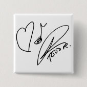 Love-Music-Pin Vierkante Button 5,1 Cm (Voorkant)