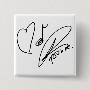 Love-Music-Pin Vierkante Button 5,1 Cm