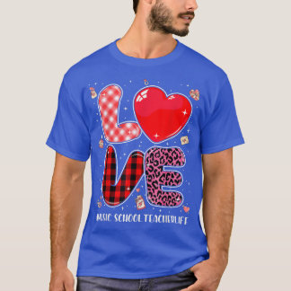 Love Music School Teacher Leopard Buffalo Pset Va T-shirt