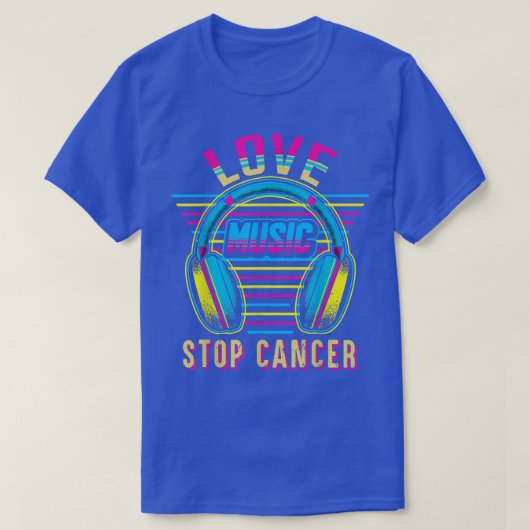 Love Music Stop Cancer St Jude Breast Cancer Awar T-shirt (Design voorkant)