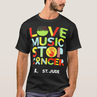 Love Music Stop Cancer St vaders day T-shirt