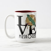 LOVE Muskogee OK 15oz Tweekleurige Koffiemok (Links)