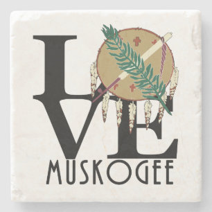 LOVE Muskogee OK Stenen Onderzetter
