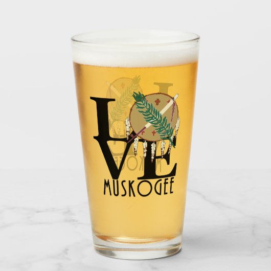 LOVE Muskogee Oklahoma Glas (Achterkant gevuld)