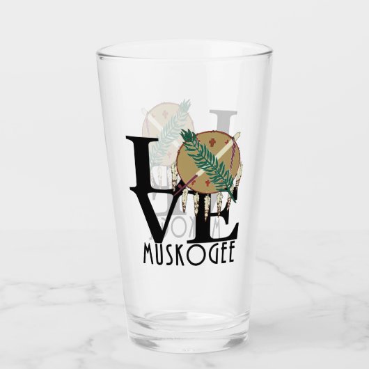 LOVE Muskogee Oklahoma Glas (Voorkant)