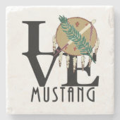 LOVE Mustang Oklahoma Stenen Onderzetter (Voorkant)