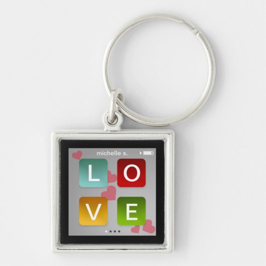 LOVE muziekspeler key fob ring ipod touch geïnspir Sleutelhanger (Voorkant)
