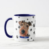 Love My Airedale Terrier Dog Pawprint Mok (Links)