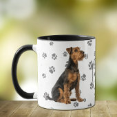 Love My Airedale Terrier Dog Pawprint Mok