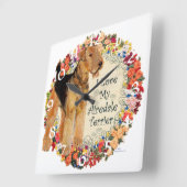 Love My Airedale Vierkante Klok (Hoek)